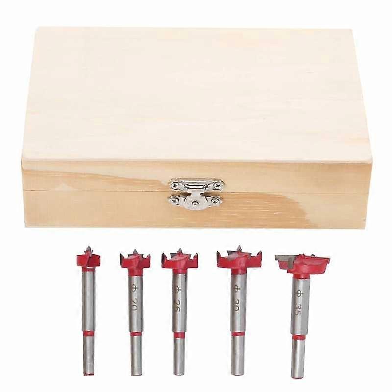 5Pcs 15/20/25/30/35mm Hinge Hole Cutter Alloy Wood Opener Steel Cabinet Door Reamer Wood Drill Bits