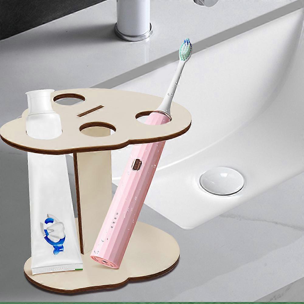 Bathroom Wooden Toothbrush Holder with Base Quick Dry Design for Kitchen Toothbrush Cup with Drain Lightweight Durable