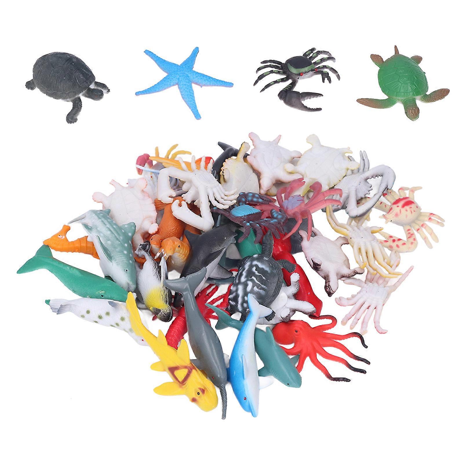 40Pcs Marine Animal Models Environmentally Friendly Lifelike Vivid Marine Animal Toy for Above 4 to 6 Years Old