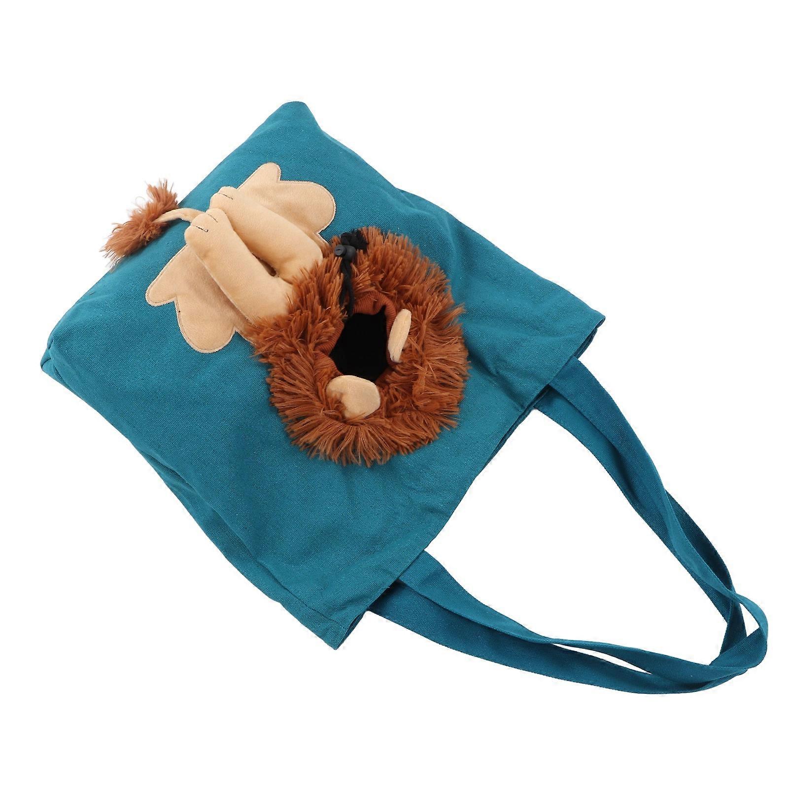 Pet Canvas Bag Cute Lion Shaped Multi Purpose Portable Pet Shoulder Carrying Bag for Under 6lb Cat Type 3