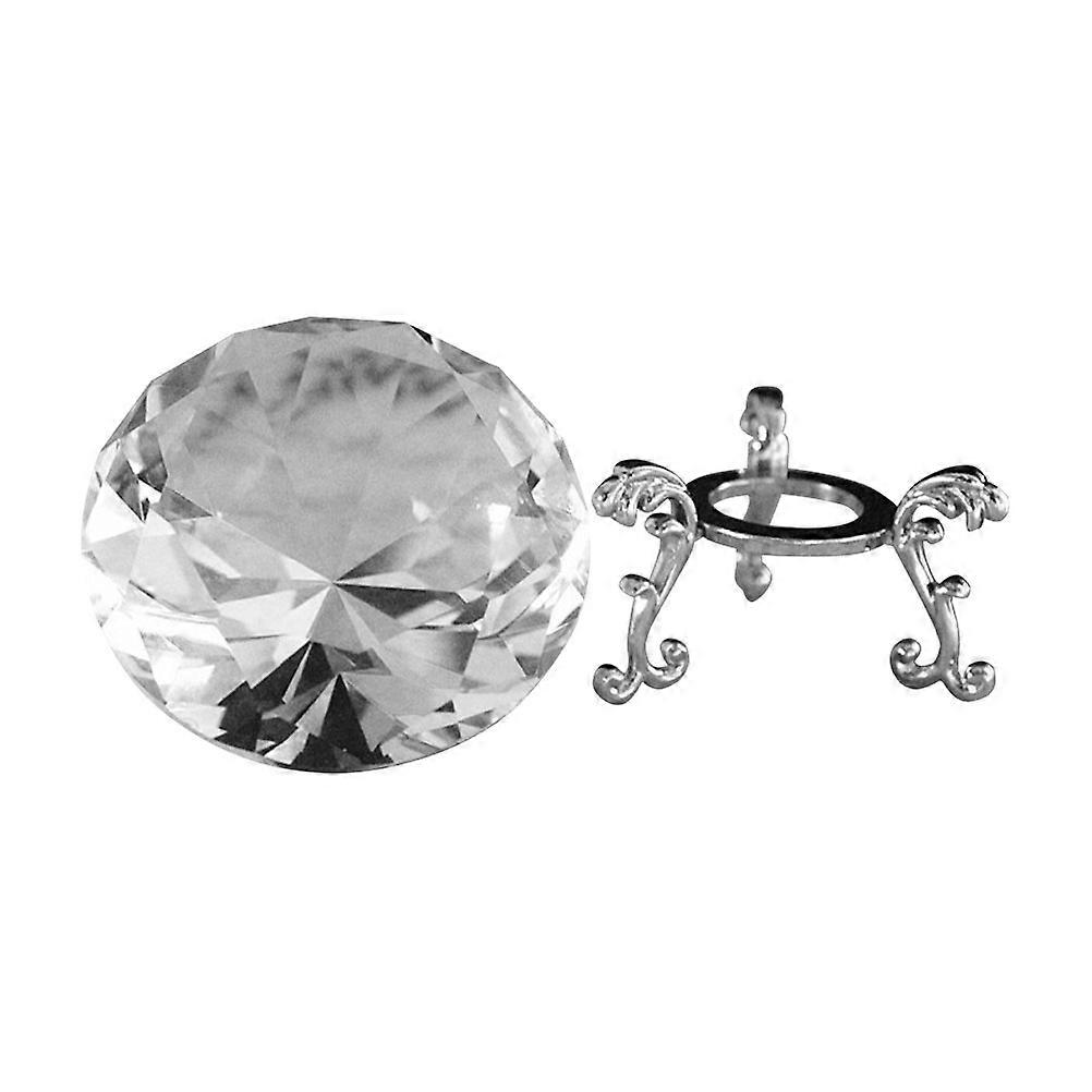 Diamond Crystal Paperweight with Stand – Decorative Ornament for Home, Office & Wedding Table Decor, Durable Craftsmanship