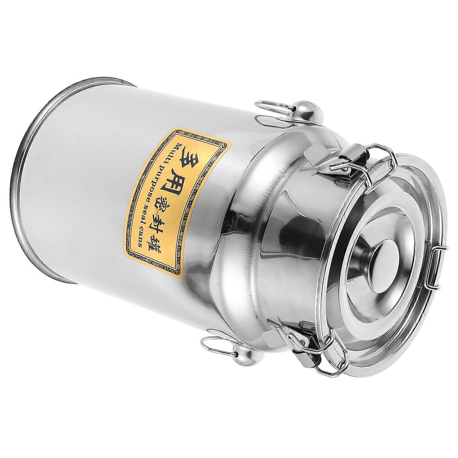 Stainless Steel Airtight Food Storage Bucket with Handle – Sealed Canister for Kitchen, Camping, and Commercial Use – Versatile Container for Rice,