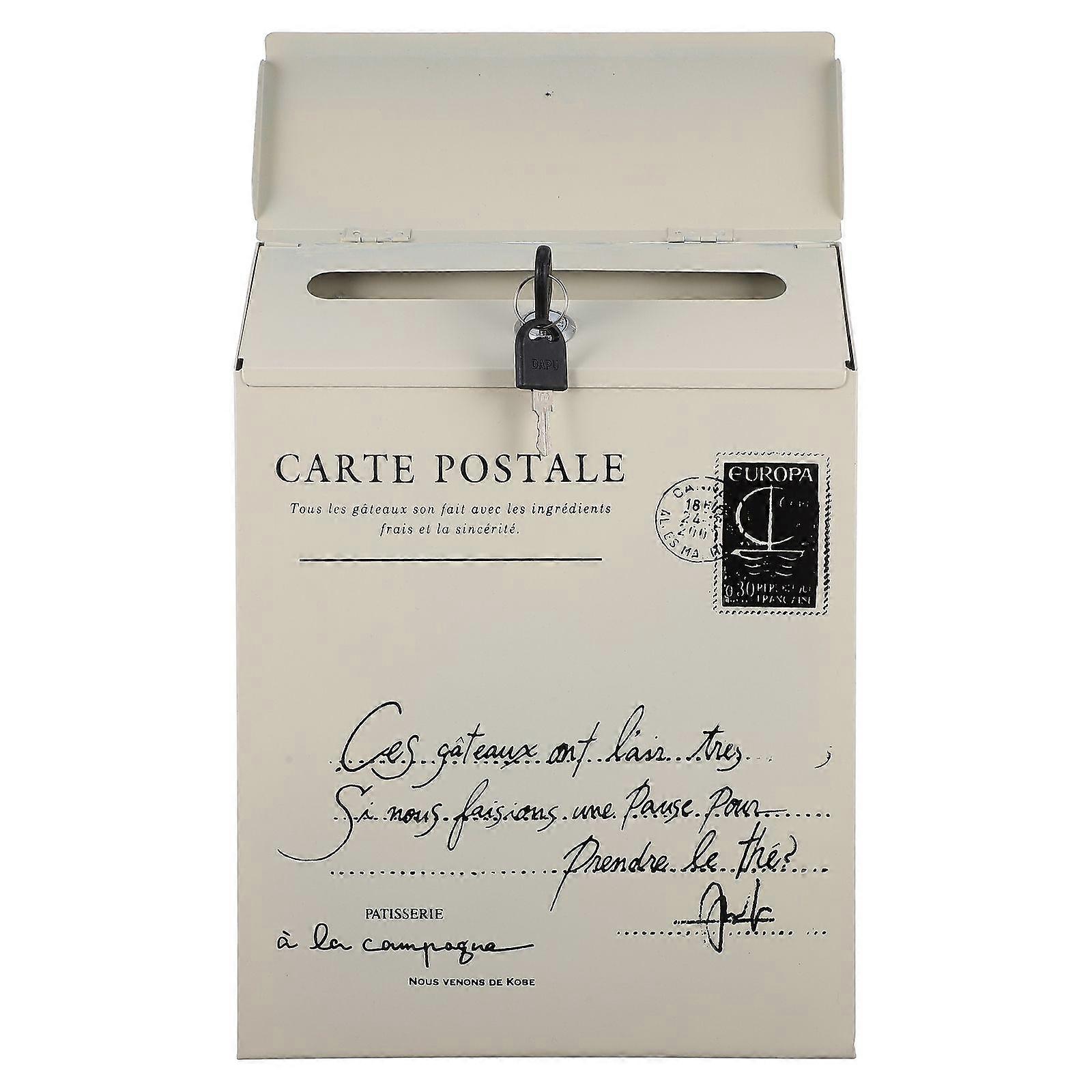 Durable Mailbox Small, Iron Post Box with Easy Installation