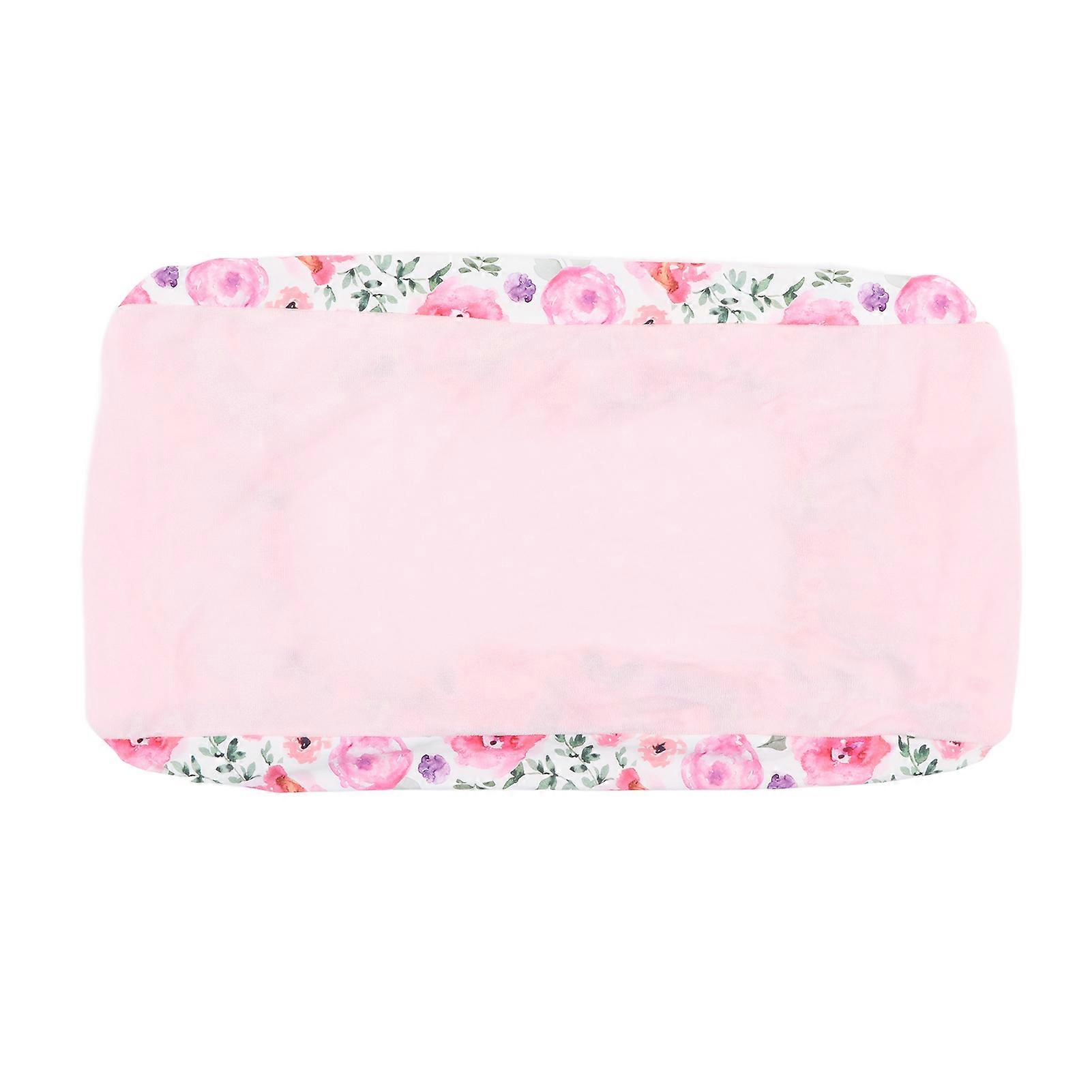 Changing Pad Cover Soft Skin Friendly Stylish Printing Removable Diaper Change Table Sheets for Babies Infants Rose Red Flowers, Pink Plush