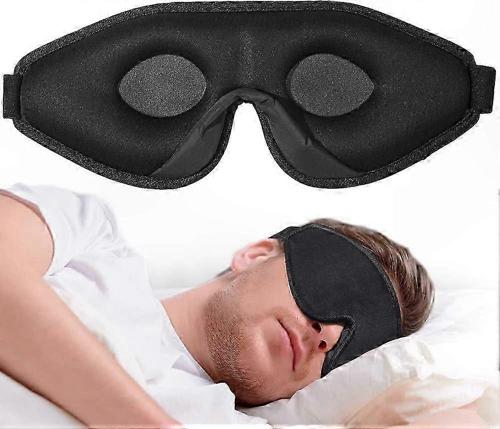 3D Sleep Mask for Adults, Ultra Soft Foam Eye Cover with Adjustable Strap, Blocks 100% Light for Comfortable Sleep