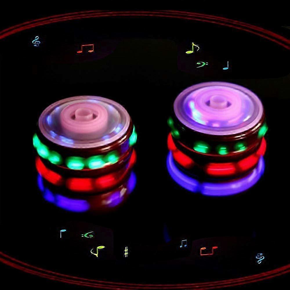 2PCS Magic Music Spinning Top Toys Gyroscope with Colorful Flash Light-emitting Red Laser Line for Boys Children Kids