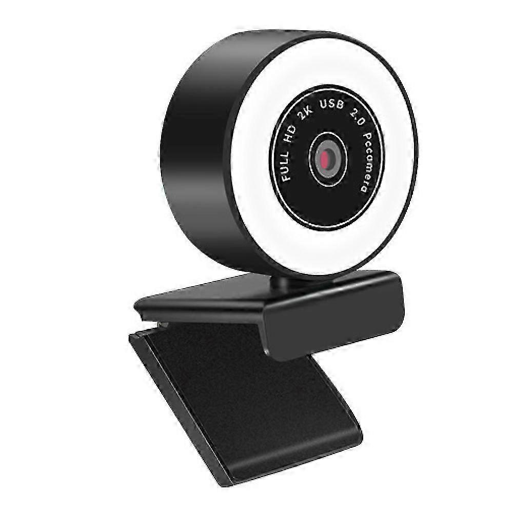 Angetube 60FPS 1080P Webcam with Ring Light - PC Camera, 5x Digital Zoom and Remote Control