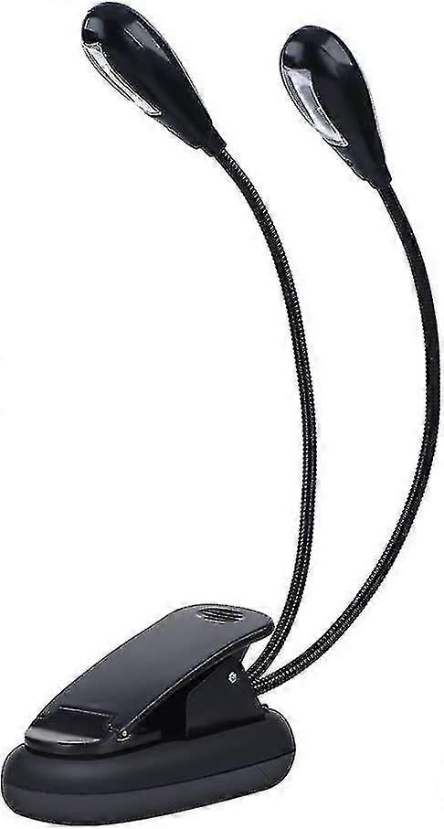 Led Light For Music Stand, Adjustable Dual Head Clip On Lamp With Usb