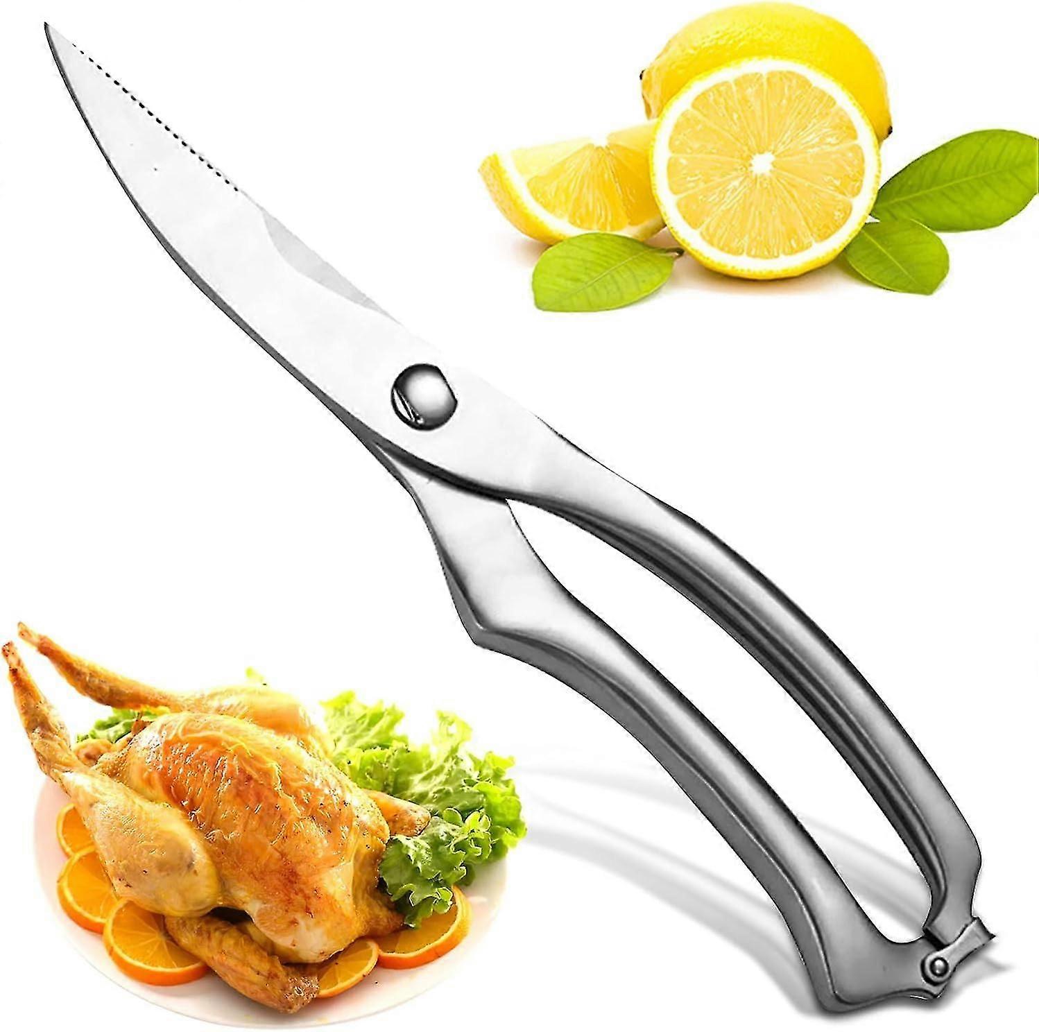 Multifunction Kitchen Scissors, Stainless Sharp Professional Poultry Scissors Kitchen Scissors, for Cutting Chicken, Fish, Meat, Bones, Vegetables, He