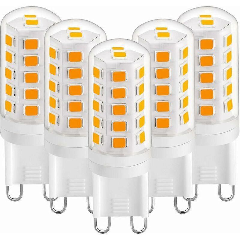 G9 LED Bulb 3W Warm White 2700K, G9 LED Bulbs 420LM, G9 LED Corn Bulbs for Desk Lamp, AC 220-240V, Pack of 5