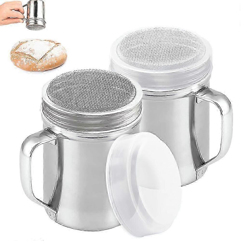 2-Piece Powdered Sugar Shaker Set - Ideal for UK Coffee Bars and Baking