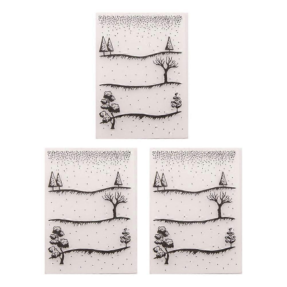 Theme Embossing Folders 3Pcs Snowy Day Design DIY Bump Embossing Dies Rectangular Template For Album Scrapbooking Makers Craft Projects