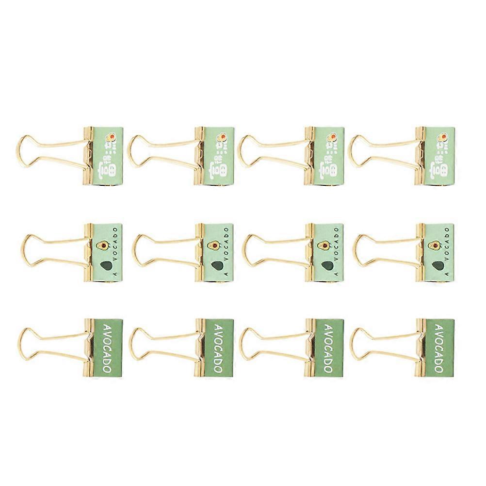 Metal Binder Clips 12Pcs For Office School Organizing Tasks With 4.5X2.5X1.5CM Dimensions In Green Featuring Simple Design