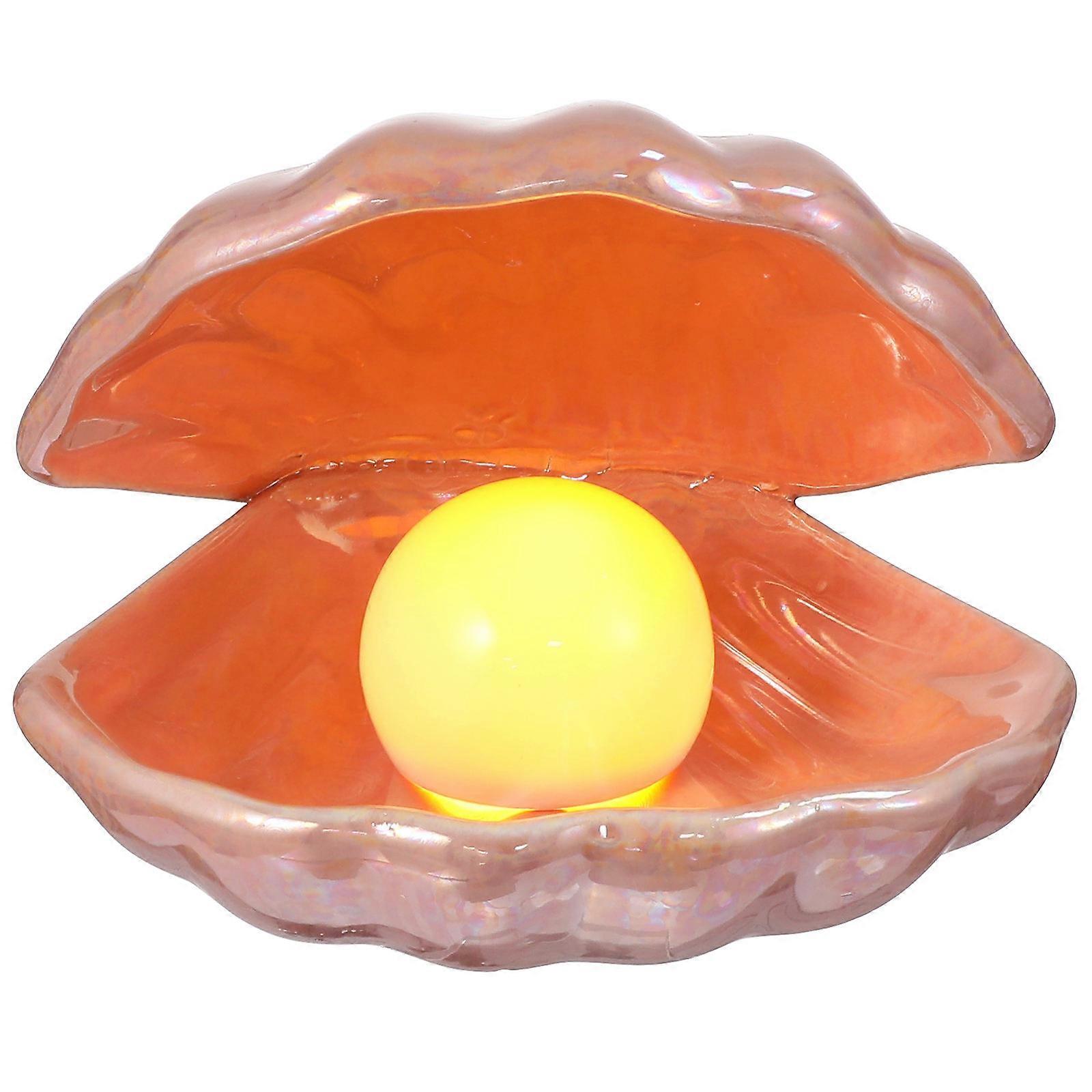 Shell Pearl Design Night Light Ceramic Bedside Decorative Lamp 1 Piece