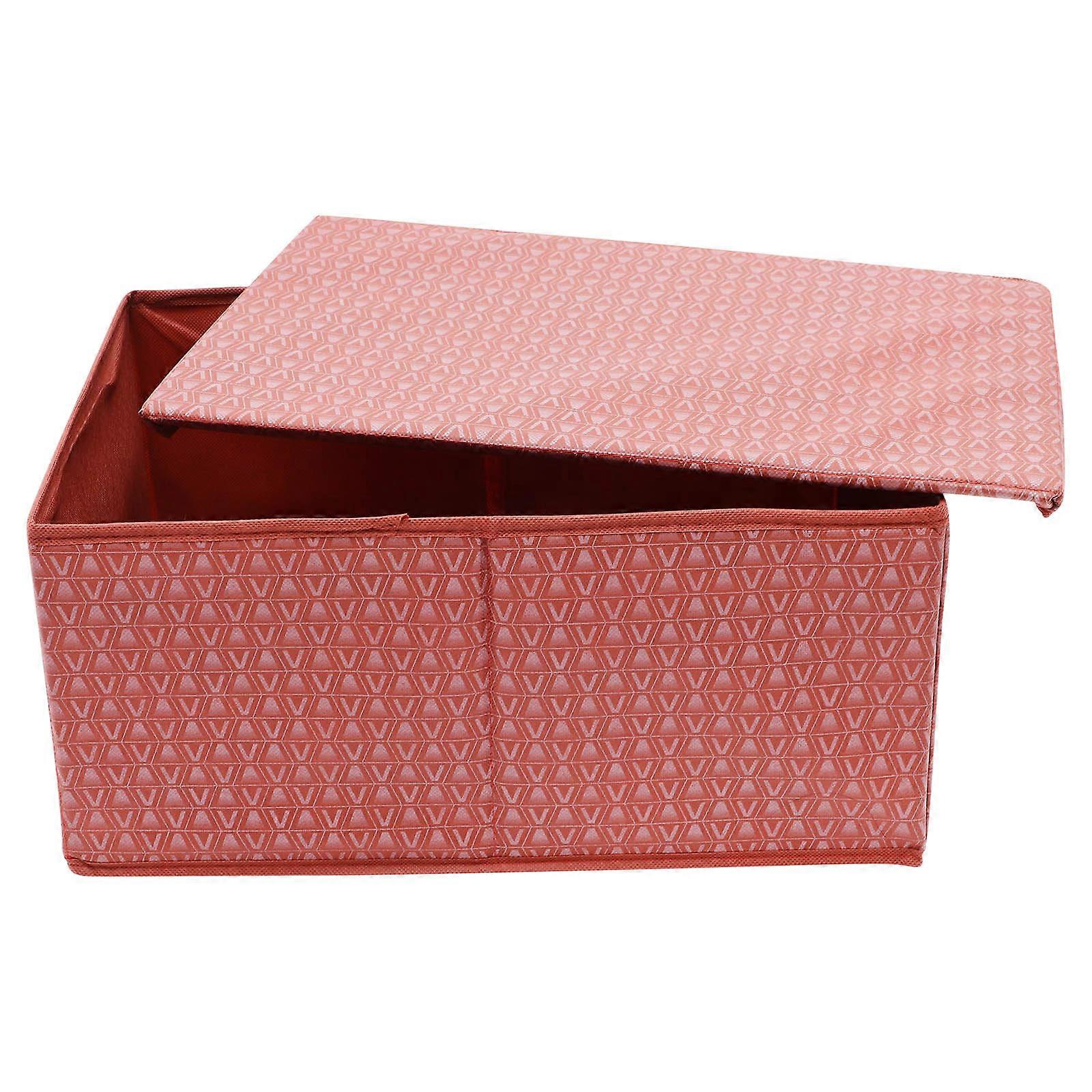 Dark Red Foldable Storage Box for Home Use Made of PP and Cloth Materials 70x50x30cm
