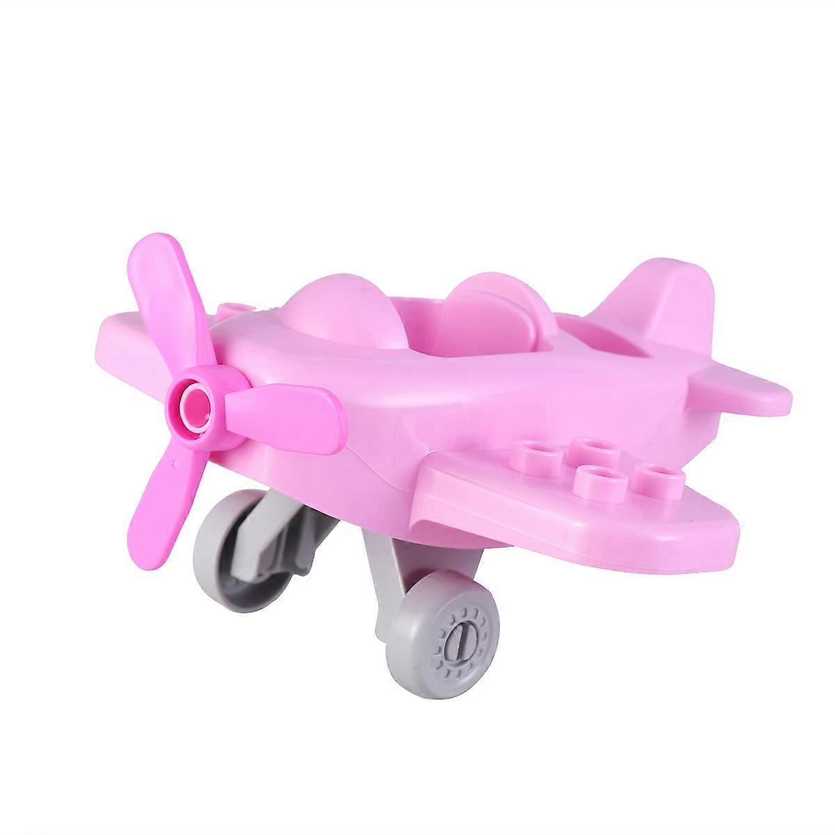 Plane Model Toy Building Blocks Educational Assembly Kit For Kids Pink Color Approx 15 X 15 X 3 Cm 1Pcs