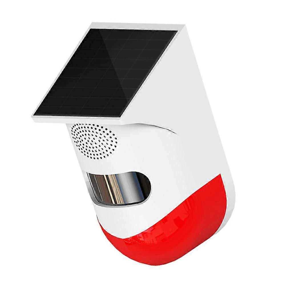 Solar Security Alarm 1Pack Infrared Sensor Outdoor Detector Red Featuring IP67 Waterproof Technology For Excellent Durability And Functionality
