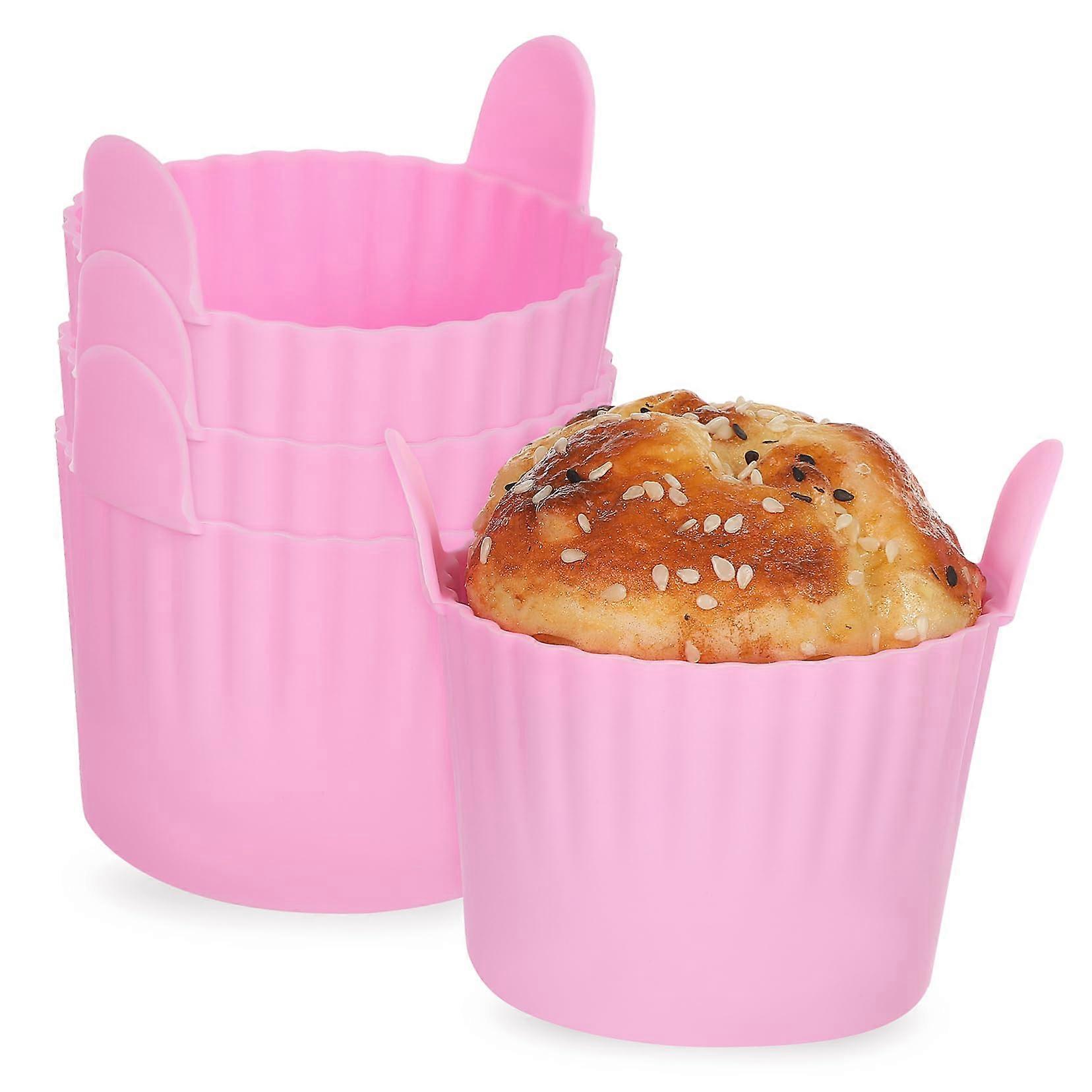 4 Pieces Silicone Muffin Molds Reusable Baking Cups, HeatResistant and Stackable