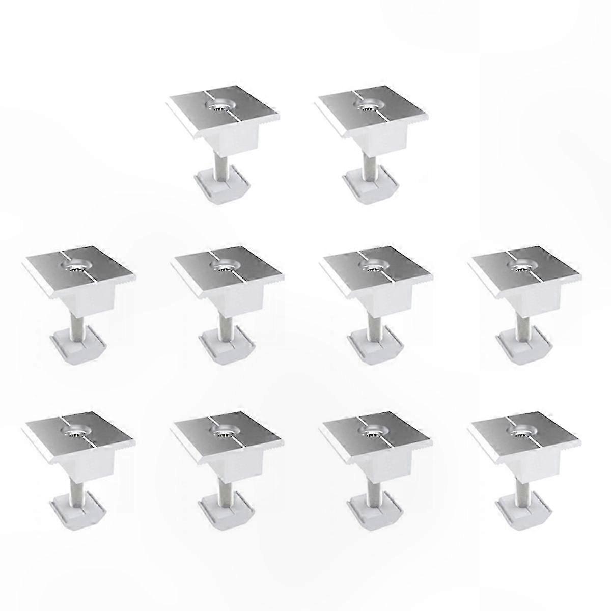 Adjustable Solar Panel Clamps, 10-Pack Wide Photovoltaic Mounting Brackets for Solar Energy Systems