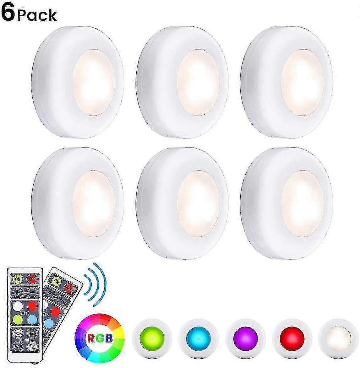 A Set Of 6 , Display Case Lighting, Night Light, Closet Lighting, Remote Control Touch Light, Colorful