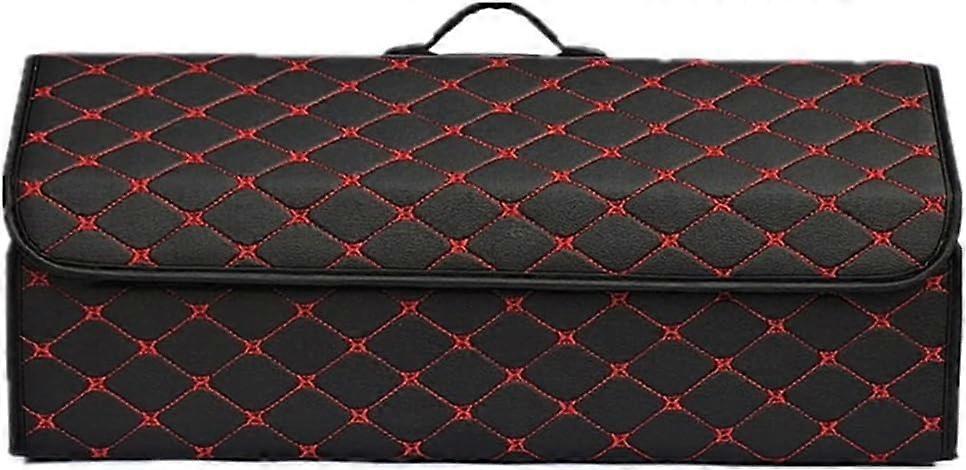Trunk Organizer for Proton X50 GMC Ya Kun , Large Foldable Trunk Organizer with Lid and Handles Car Accessories, Black Red L Blackred