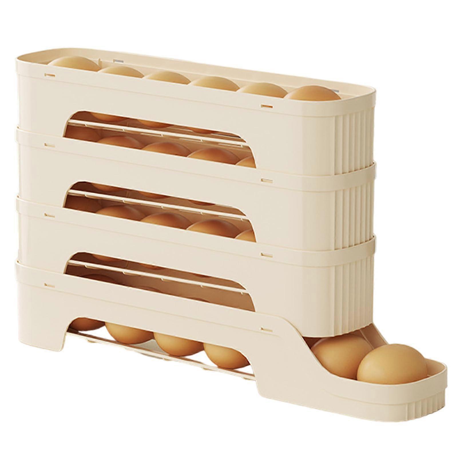 Cooler Egg Storage Container, Rolling Egg Dispenser for Refrigerator, Removable Egg Rack and Organizer, Kitchen Pantry Organizer