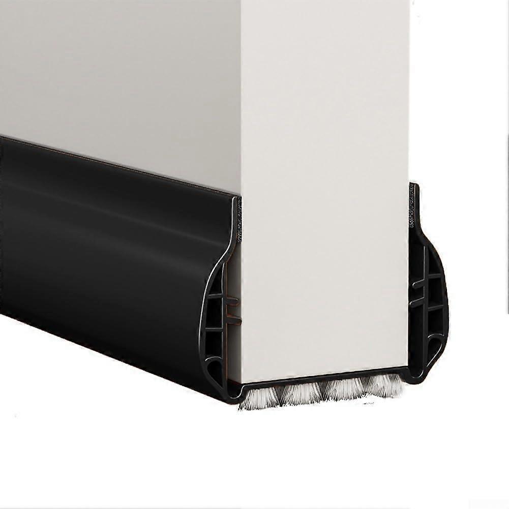 PVC door bottom sealing strip for pest control, 93 cm, weather stripping solution for effective draftproof functionality (black)