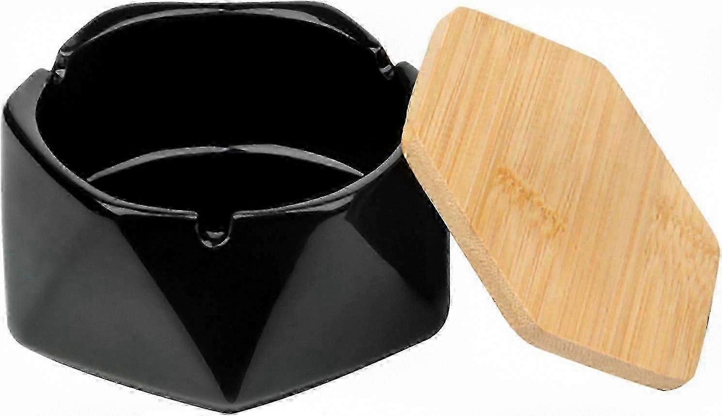 Geometric Windproof Ceramic Ashtray for Indoor & Outdoor Use