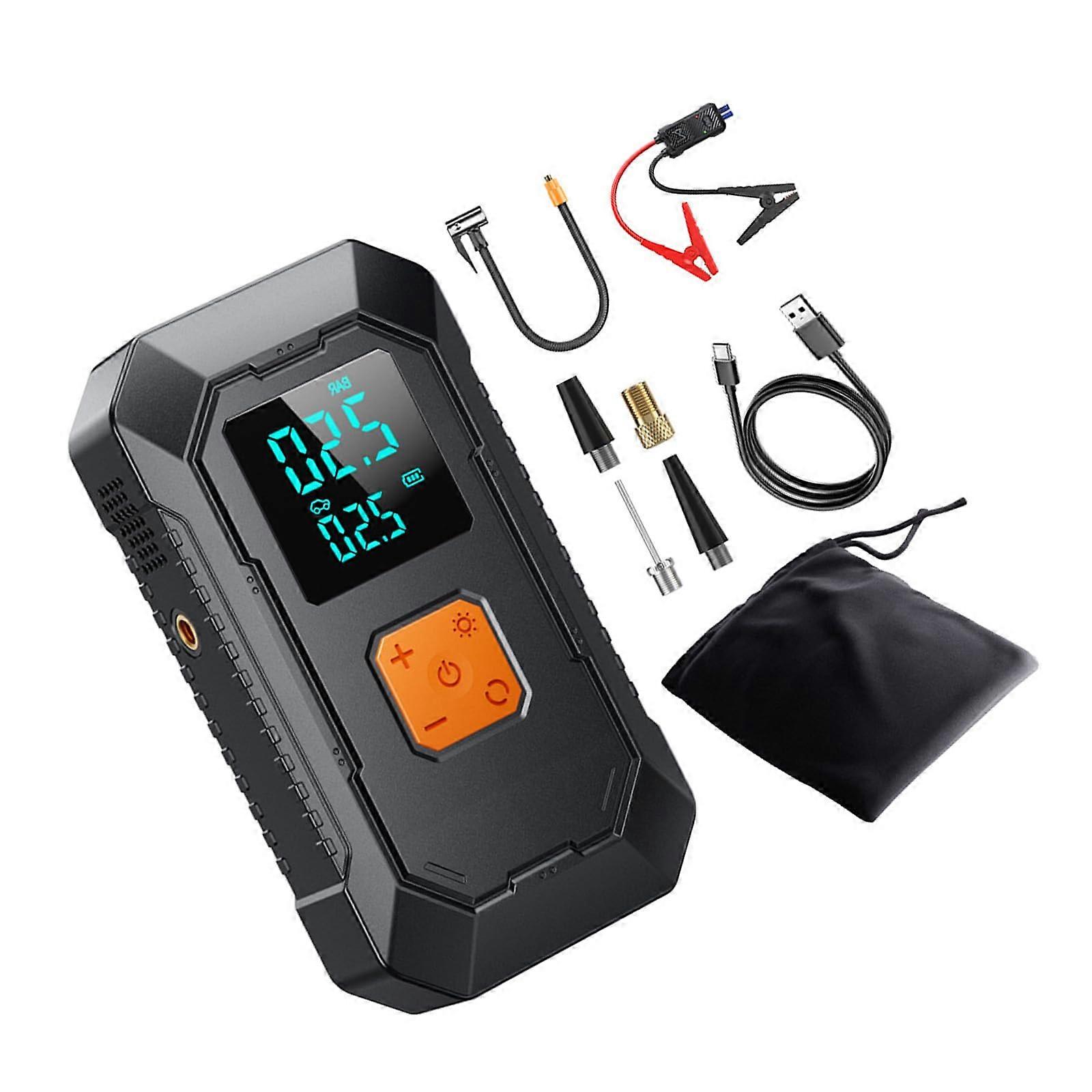 Cordless Electric Tire Inflator with Digital Display for Cars, Bikes, Balls, USB-C Portable Air Compressor with LED Light