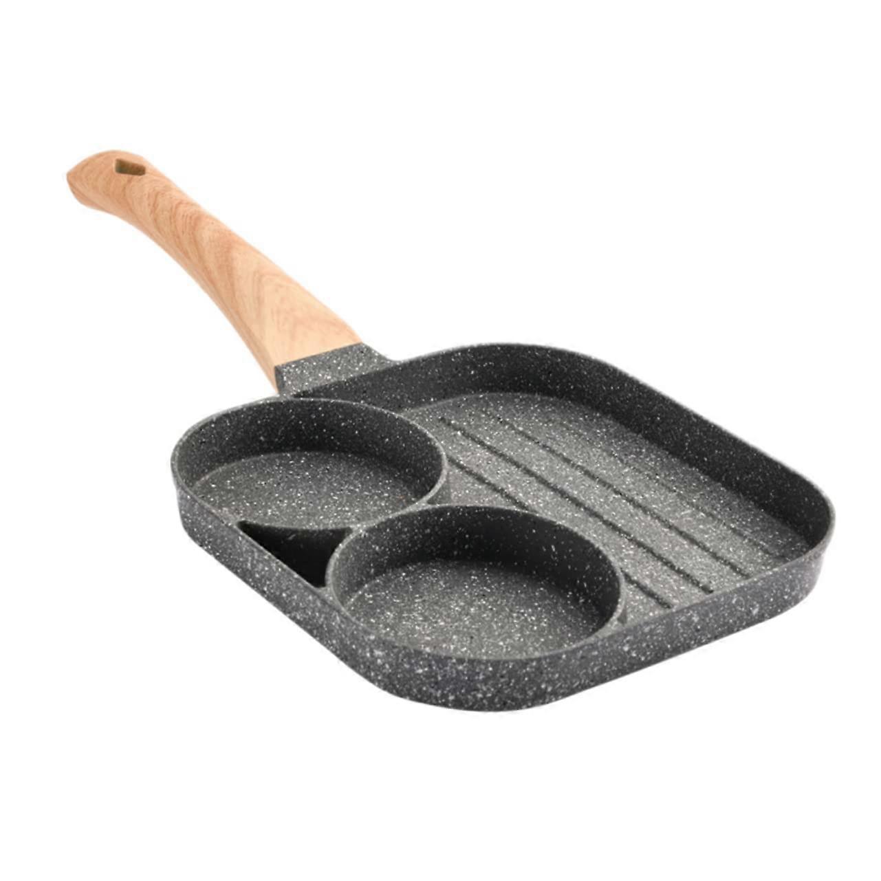 1Pc Medical Stone Non Stick Frying Pan with Long Handle for Breakfast Steaks and Eggs Wear Resistant Bottom for Even Heating Housewarming