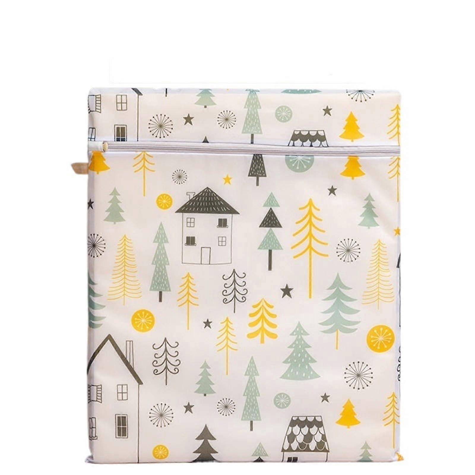 Washing Machine Mesh Laundry Bag with Cartoon Print, Large Foldable Zippered Wash Net for Clothes (60x60cm, Color 2)