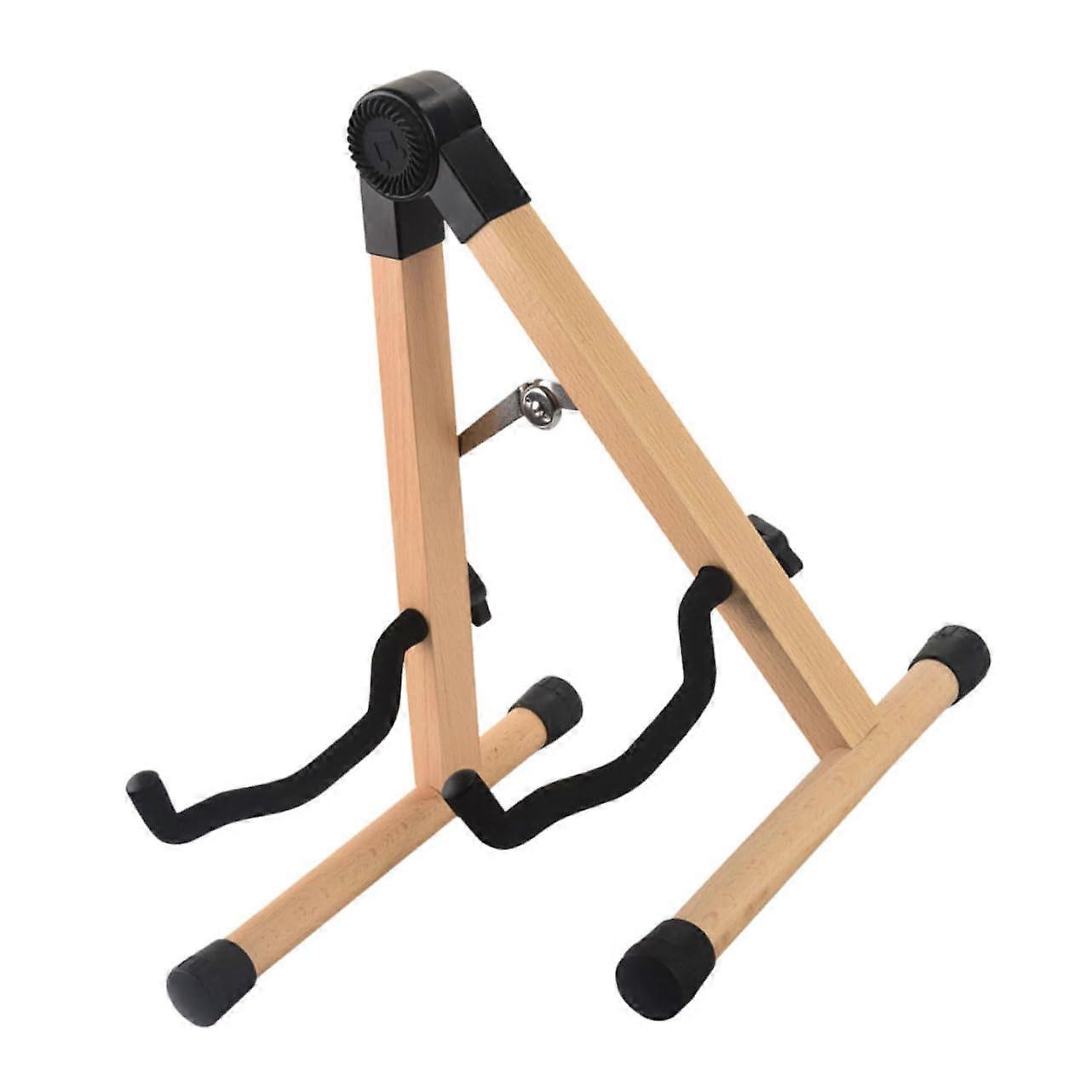 Universal Guitar Stand for Acoustic Guitars and Basses, Folding and Portable, Durable Beech Wood Display Holder
