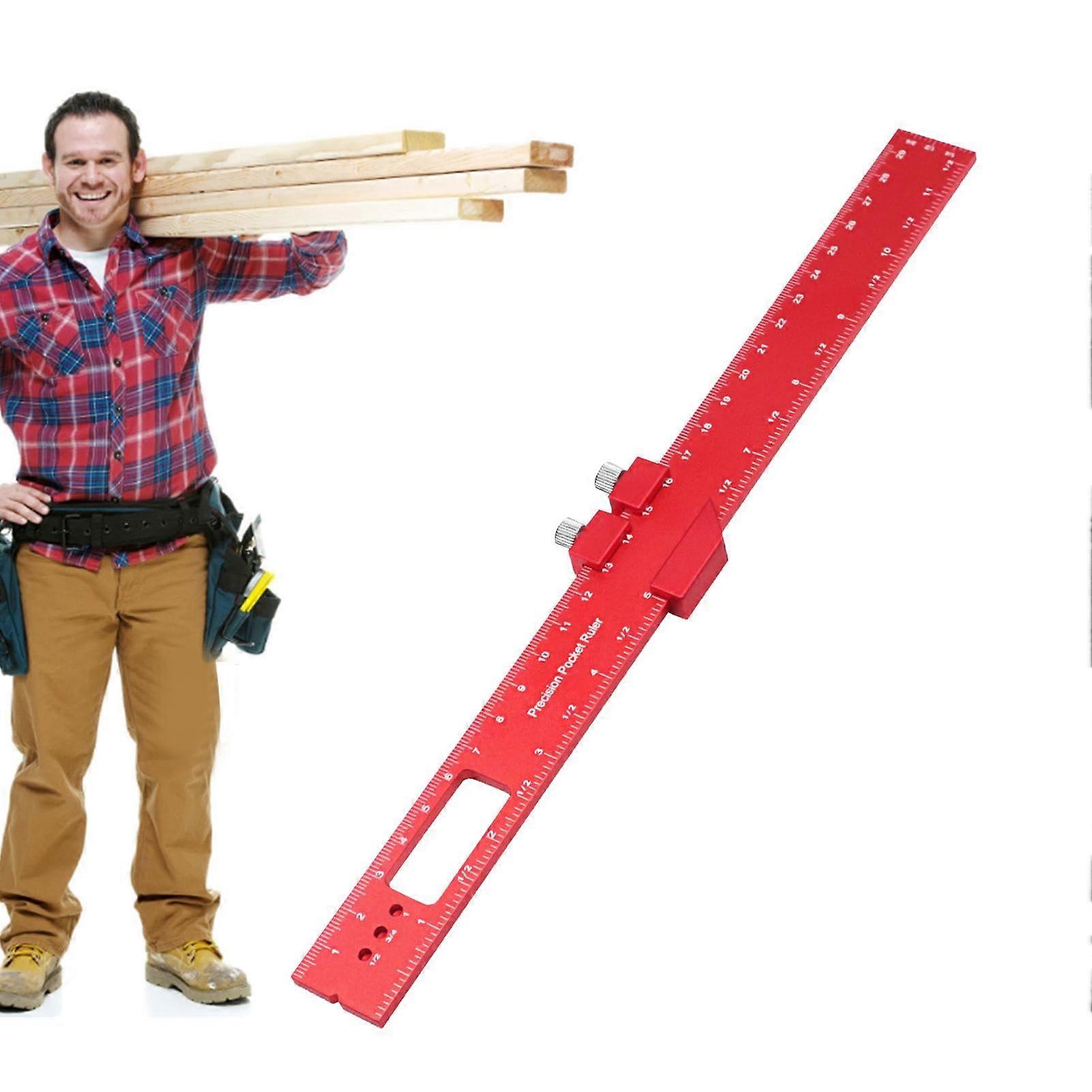 Sliding Ruler Inch and Metric Marking Ruler for Precision, Measuring Tools and Marking Rulers, Square Ruler for Marking and Measuring 300 mm