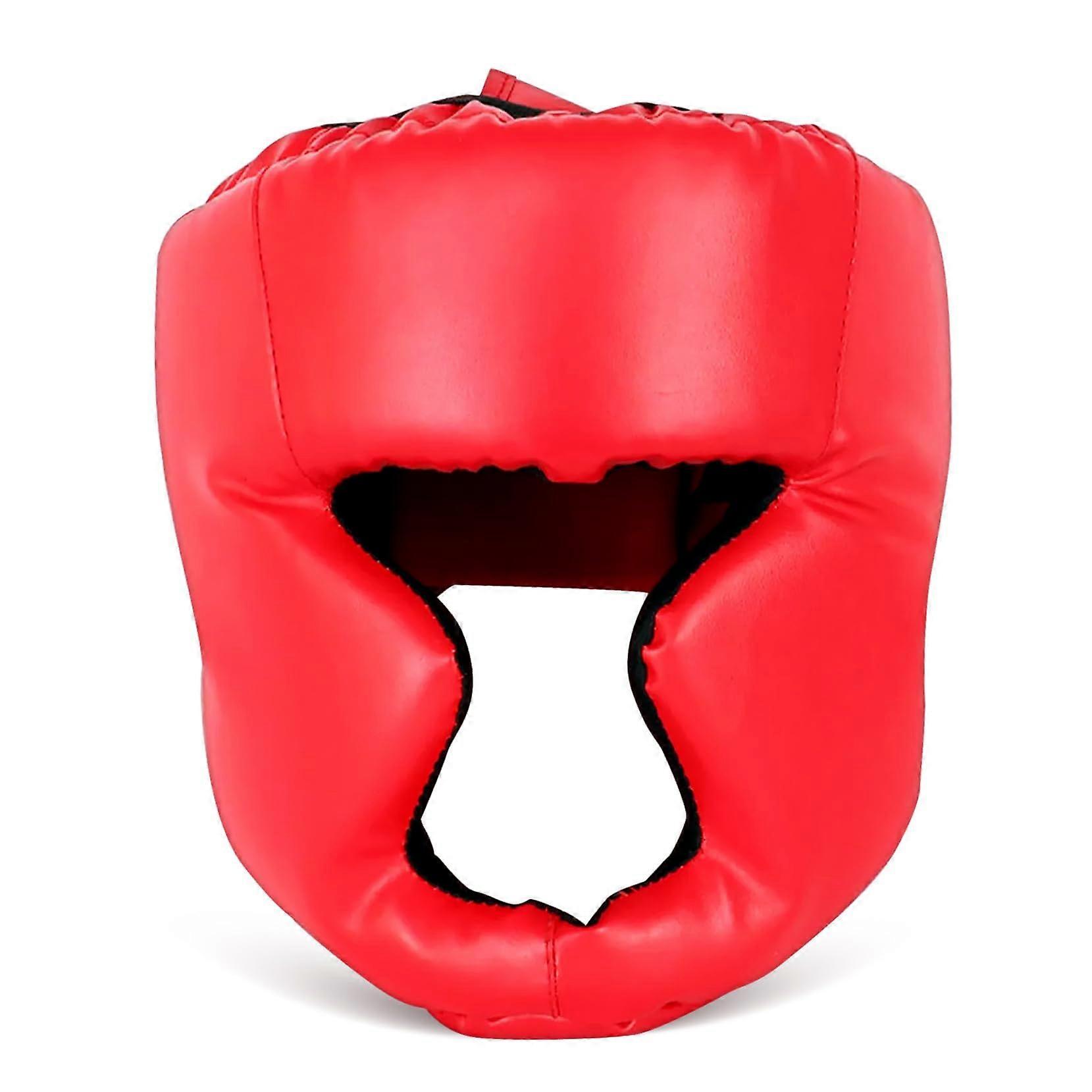 Boxing Headgear For Adults Sparring Guard With Moisture Wicking Lining, Adjustable Fastener, Red