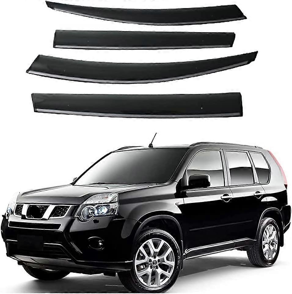 Wind and Rain Deflectors for Nissan X-Trail T31 2008-2013, Sticky Window Rain Guards, Sun Protection, Pack of 4