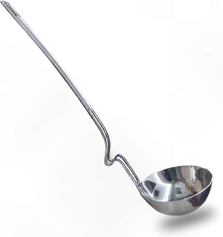 Concha de aço inoxidável de 13 polegadas com alças curvas e descanso lateral para servir panela quente e sopa