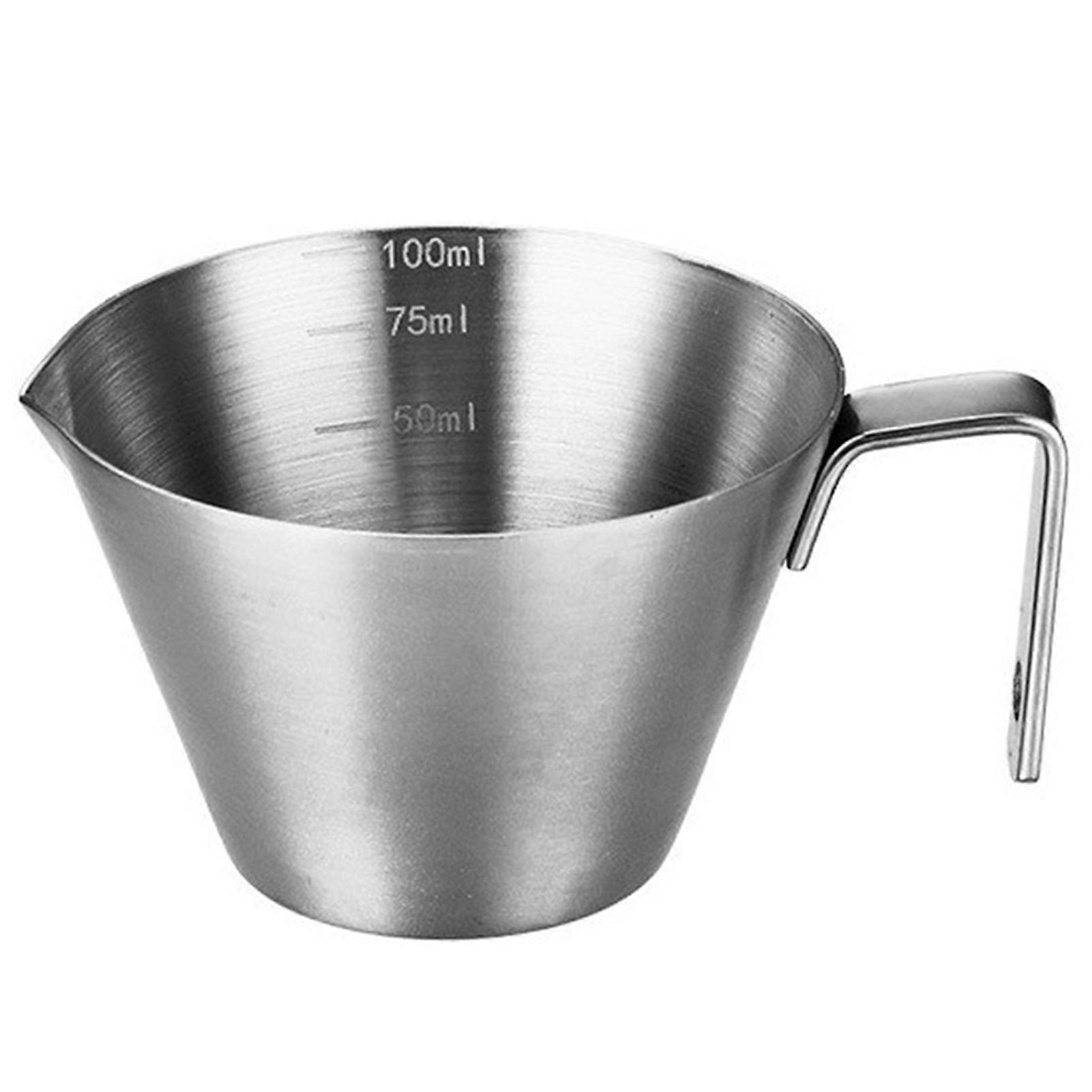 Stainless Steel Espresso Measuring Cup, Compact Coffee Shot Cup for Home Baristas, Professional Latte Art Tools, Easy Pour Design
