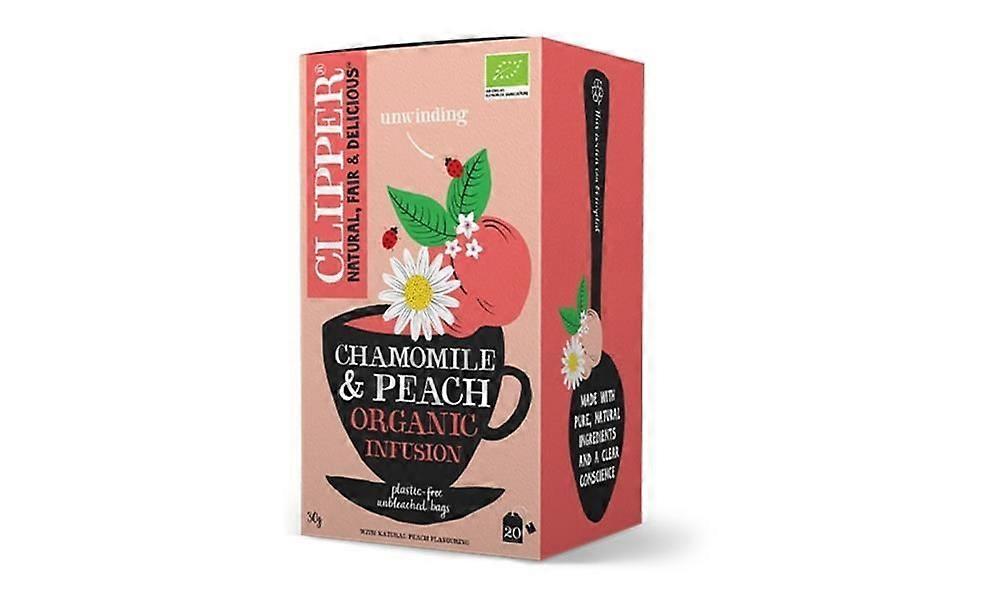 Clipper Organic Chamomile & Peach Infusions 20 Sachets - 4 Pack