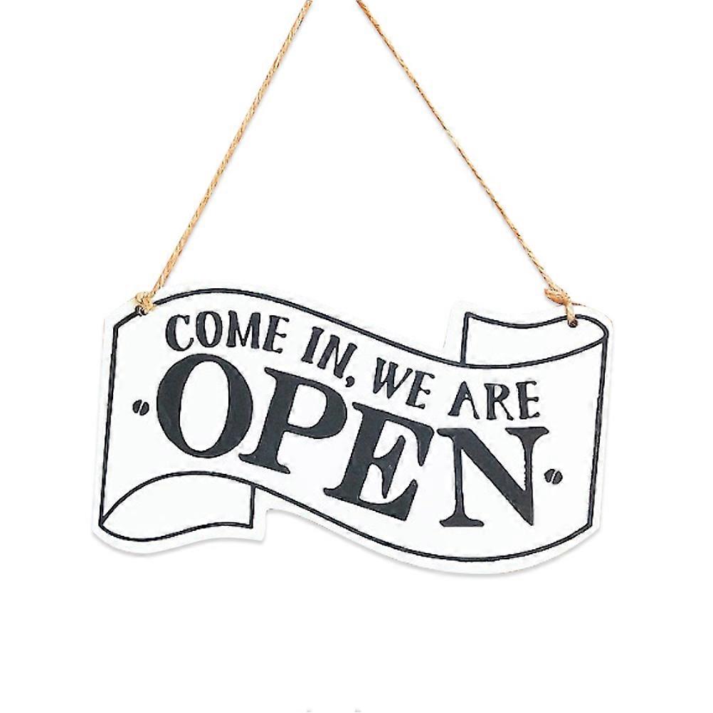 Business Open Signs Hanging Decoration for Club Wooden Bamboo Material Assorted Color Rectangle Shape Indicates Status 2Pcs