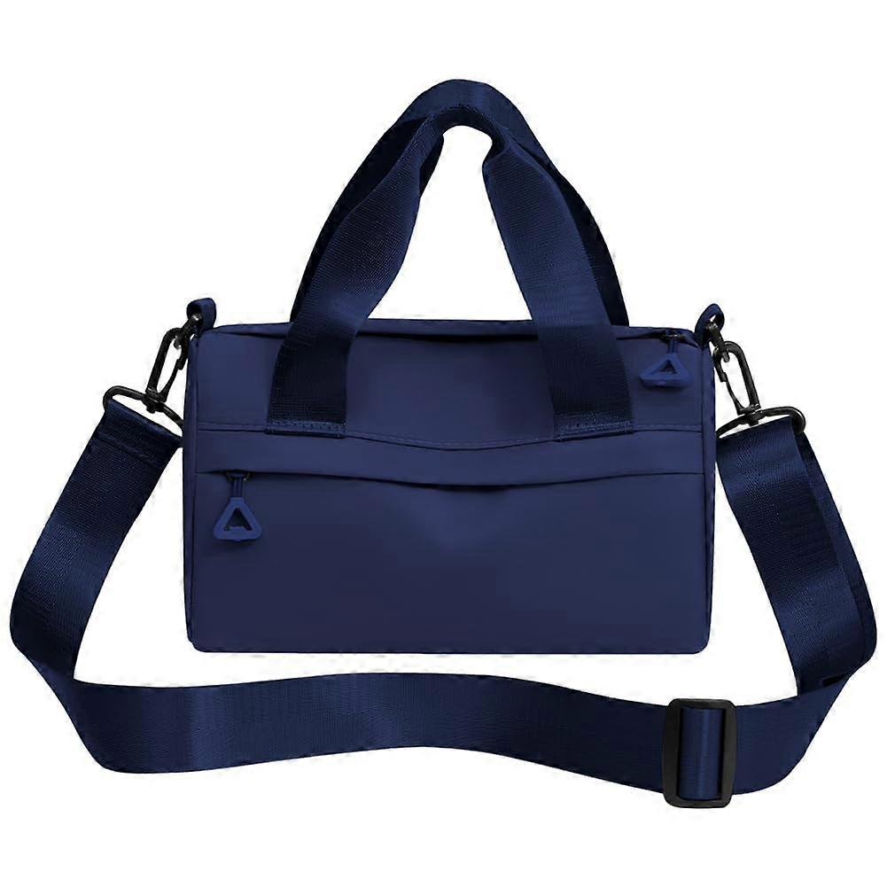 Mini Gym Bag, Small Waterproof Nylon Duffle Bag, Lightweight Crossbody Tote with Adjustable Strap, Dark Blue