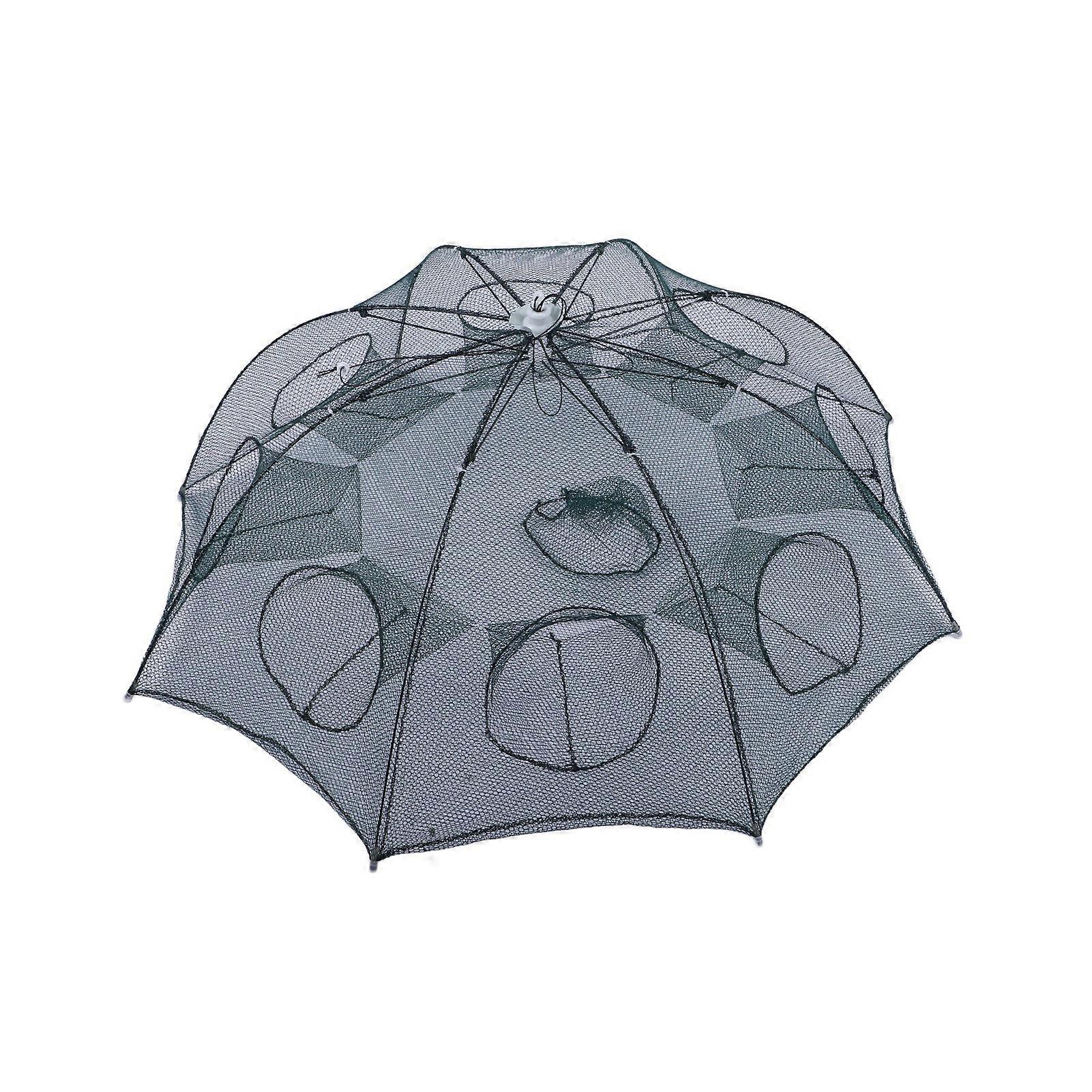 8 Holes Outdoor Durable Portable Folding Bait Trap Crawdad Shrimp Crab Fishing Net Net