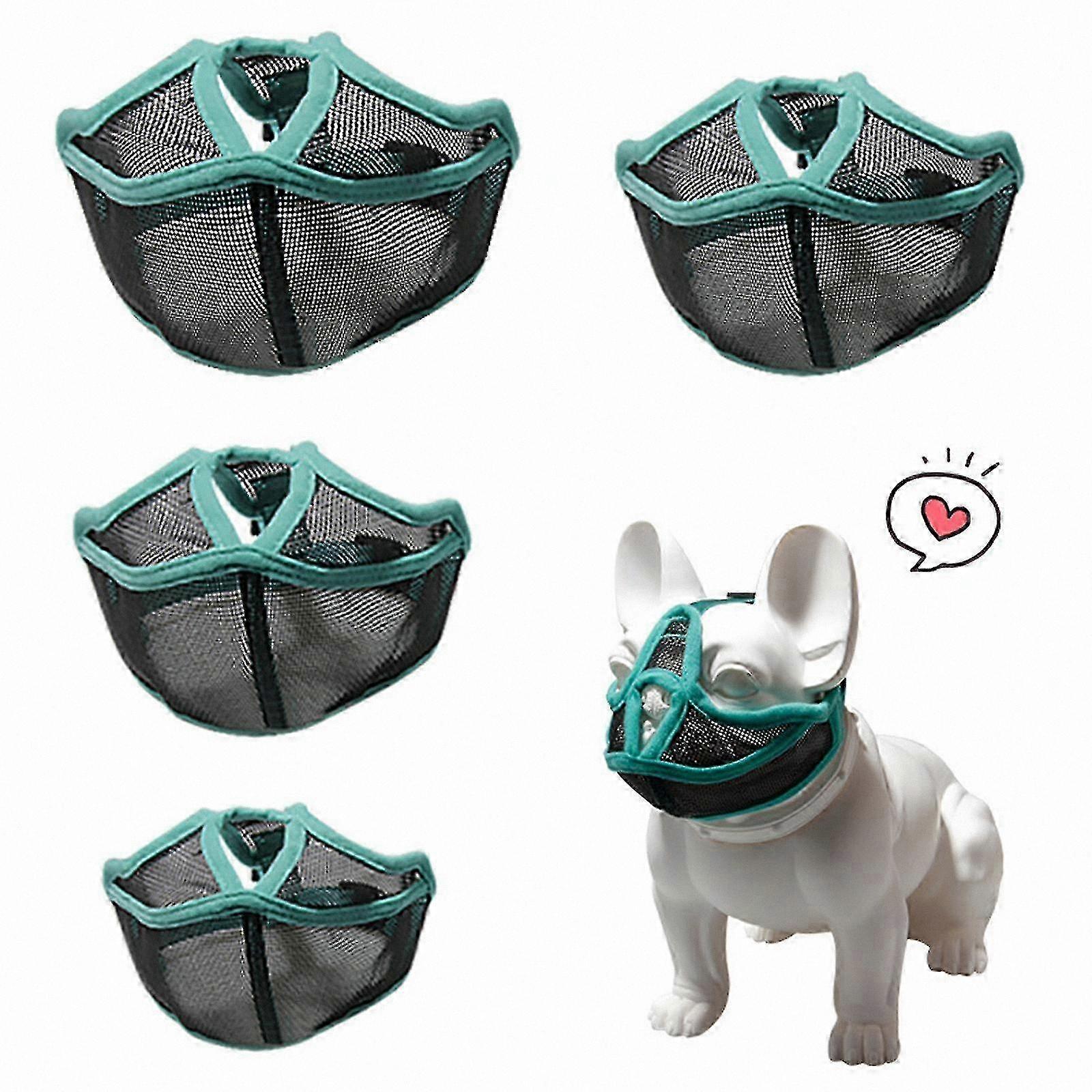 Adjustable Mesh Muzzle for Short-Nosed Dogs Soft Comfortable Fit for Breathing Safety Training Walks