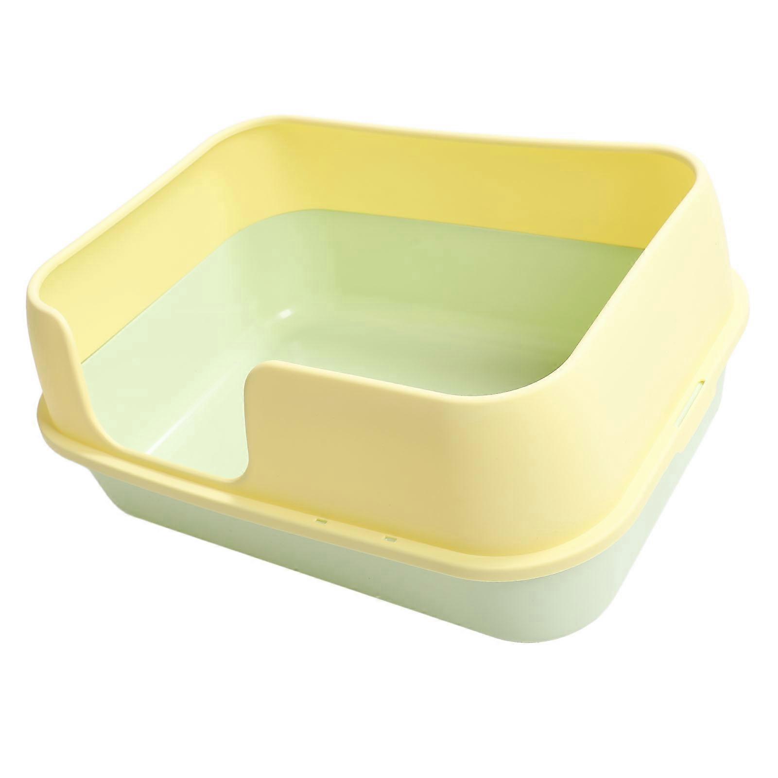 Extra Large Semi Enclosed Cat Litter Box 59.5x44cm Yellow