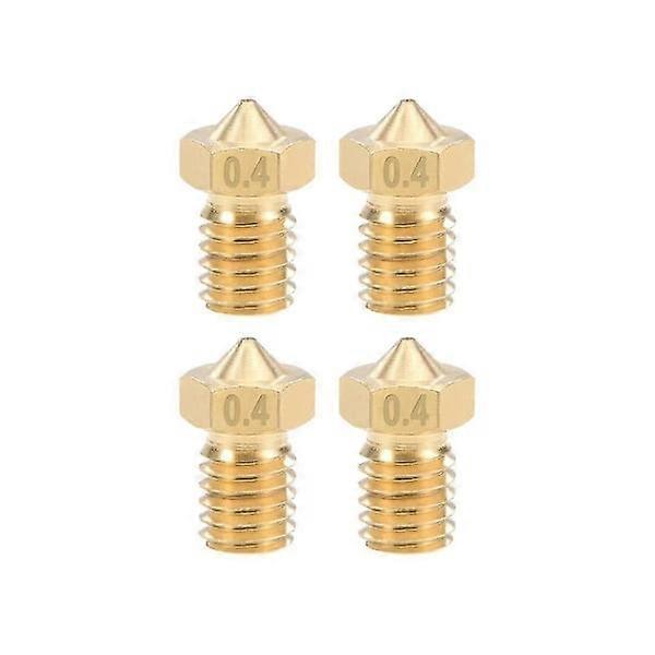 4pcs 0.4mm 3D Printer Nozzle Head M6 Thread Replacement for V5 V6 3mm Extruder Brass