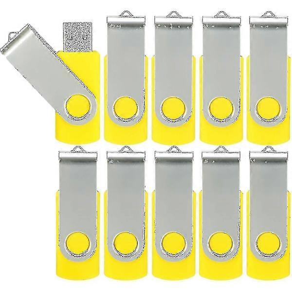 10-Pack USB Flash Drives 2.0, Bulk USB Drive, Swivel Memory Stick, Foldable Storage Device, Zip Drive