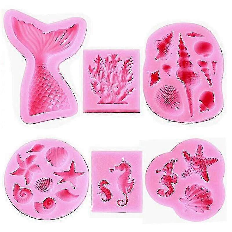 Diy Marine Themed Silicone Mould Set, Mermaid Theme Silicone Baking...