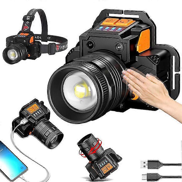 T6 Led Induction Strong Light Headlamp Usb Miner's Lamp Charging ...
