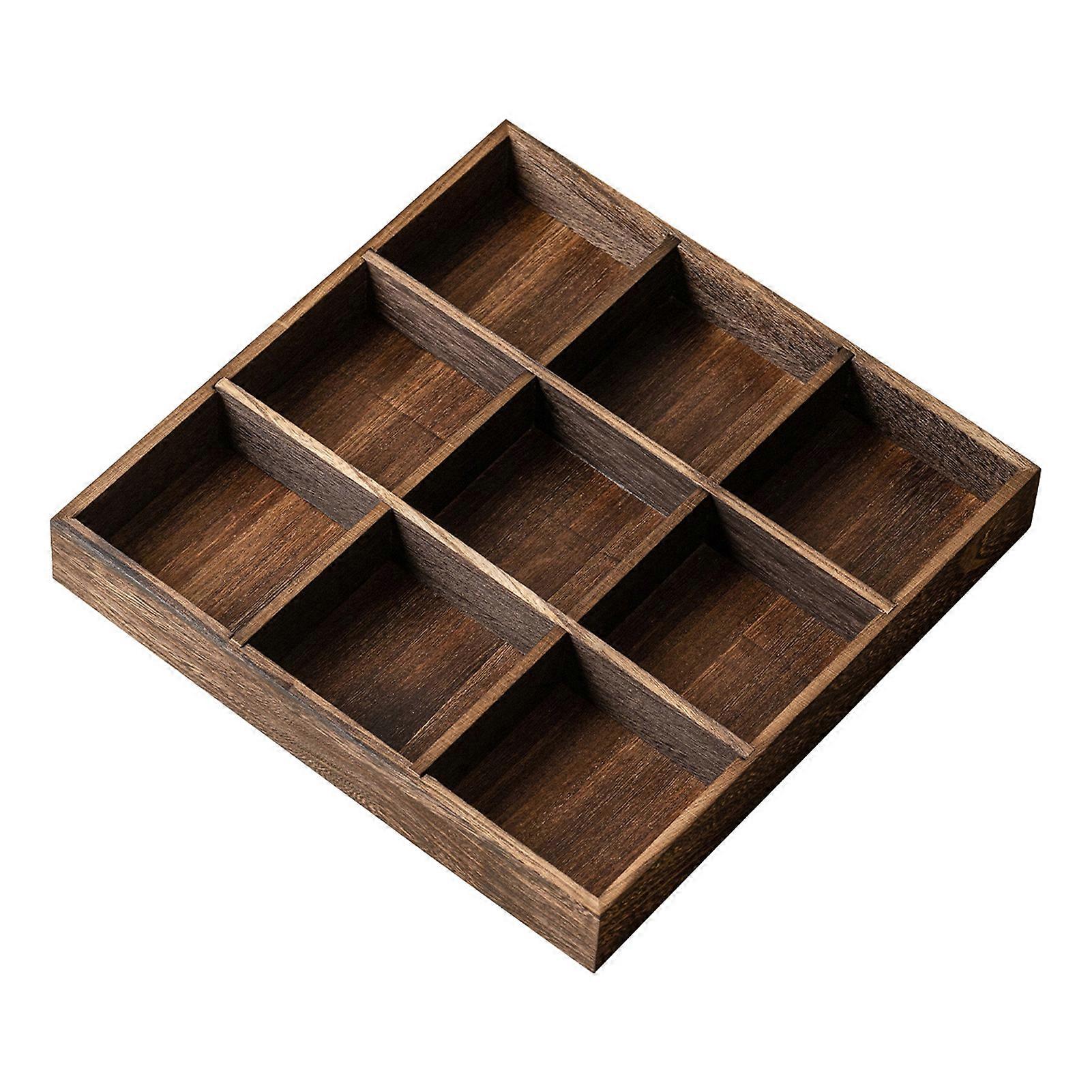 Wood Nut Candies Serving Tray Multi Compartment Design Large Capacity for Home Party Festive Occasion