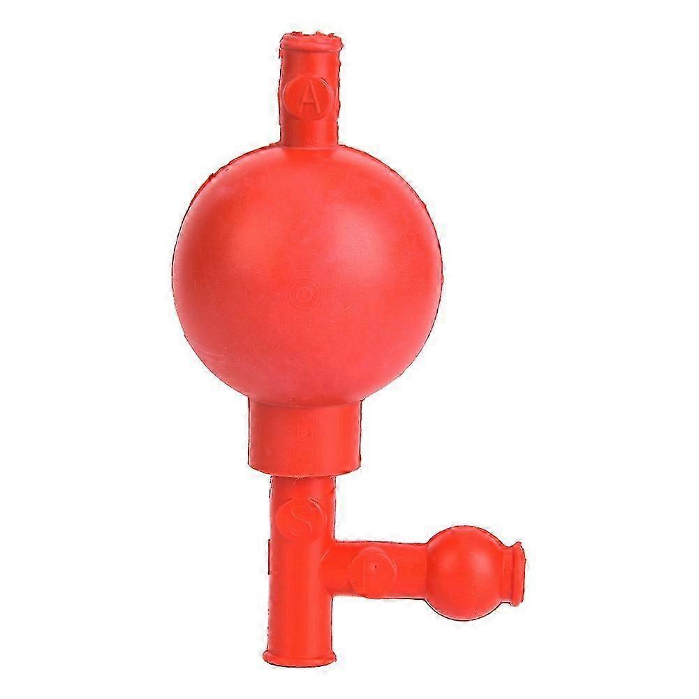 Lab Rubber Suction Bulb Safe Quantitative Pipette Ball with 3 Openings Red