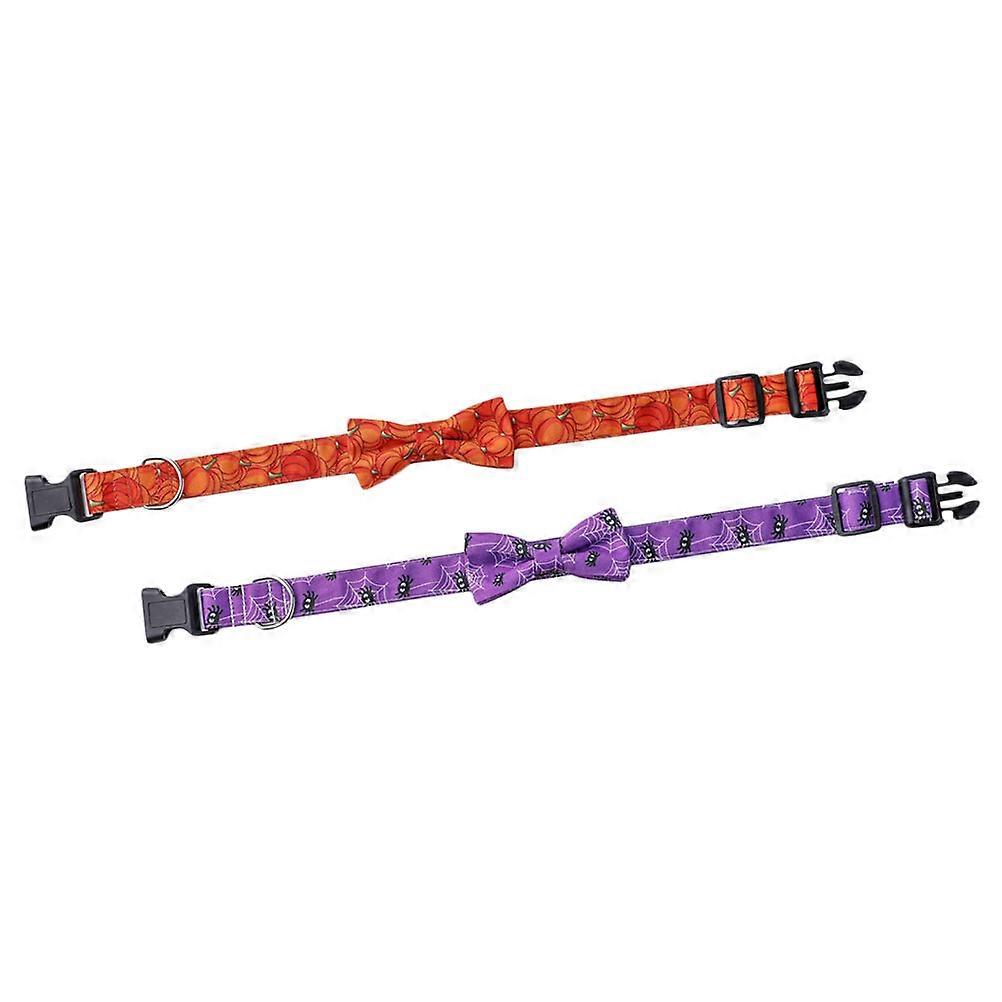 Halloween Dog Collar Adjustable for Pet Use 2Pcs Assorted